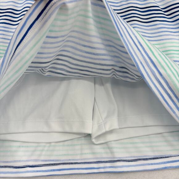 Izod Womens Golf Skort Size M White Blue Multi Stripe Stretch Pull On Pocket - Picture 4 of 12